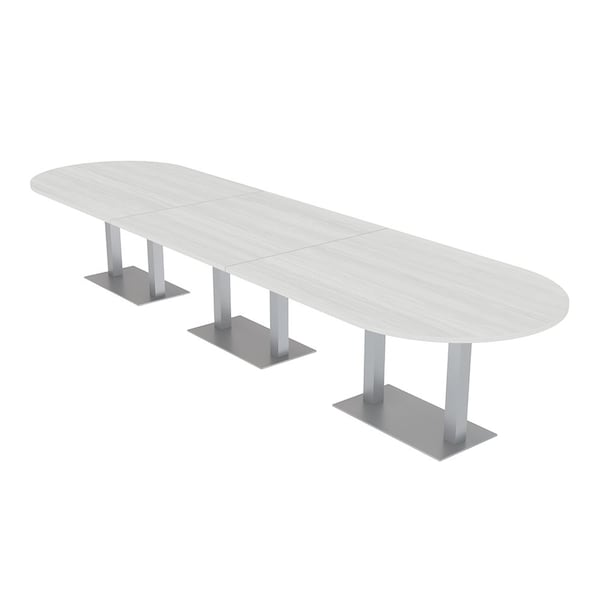 45 in W, 165.75 in L, 29 in H, Engineered Wood Top, White